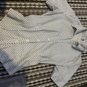 Body Central Black and White Polka Dot Button Down Shirt